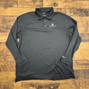 lot of 2 Nike GM Genuine Parts Long Sleeve Polo Shirt Black Men's